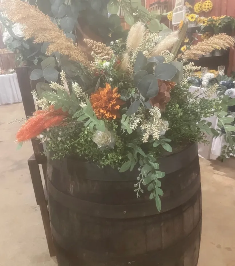 BOHO Mixed Flower Barrel/Freestanding Arrangement