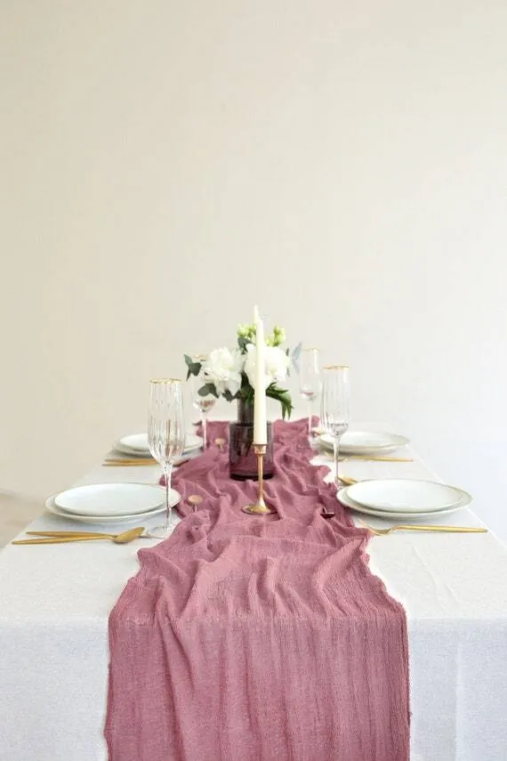 Dusty Rose Cheesecloth Runners (Deep Dusty Rose Color)