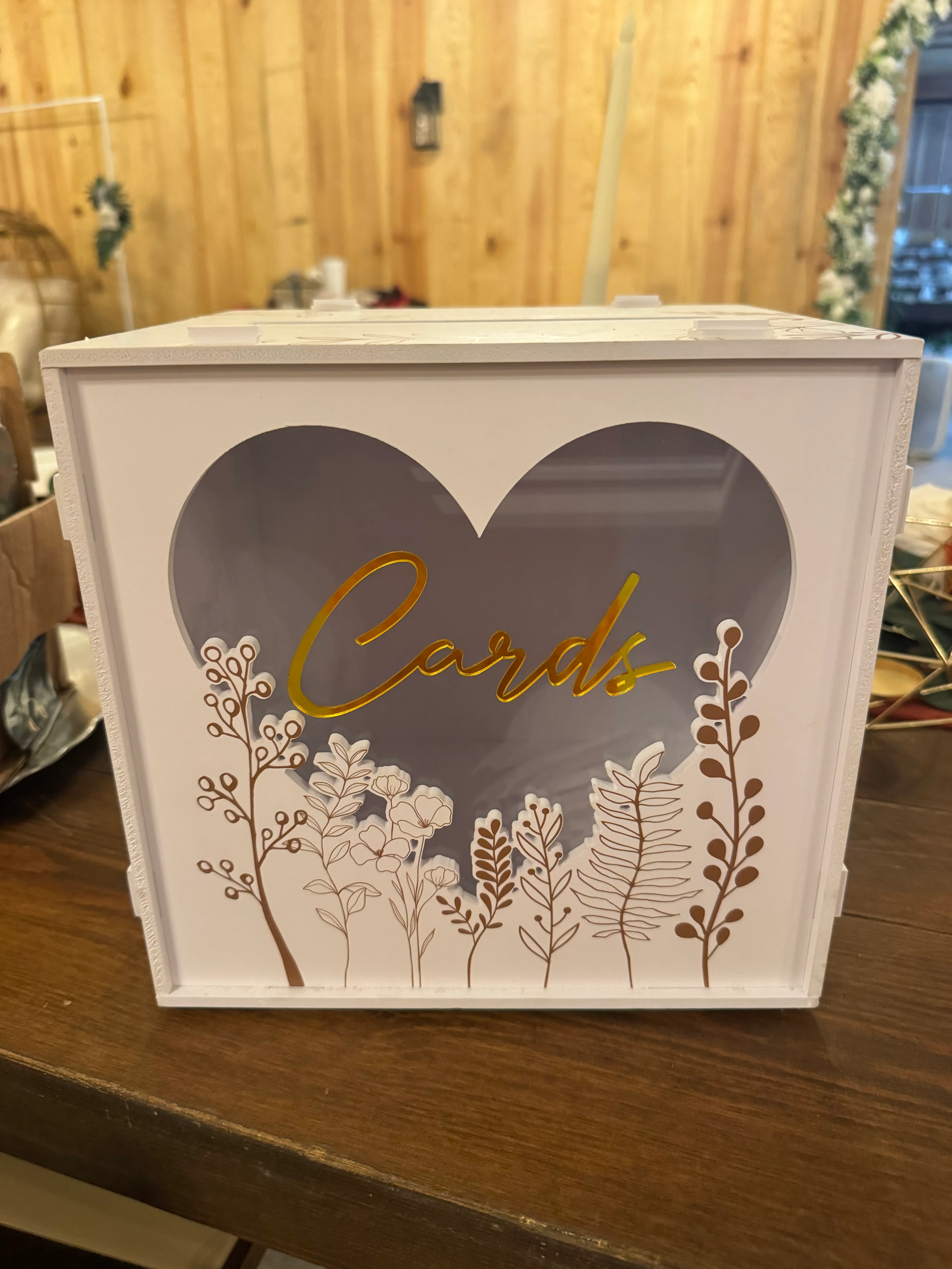 White Card Box with Gold Lettering