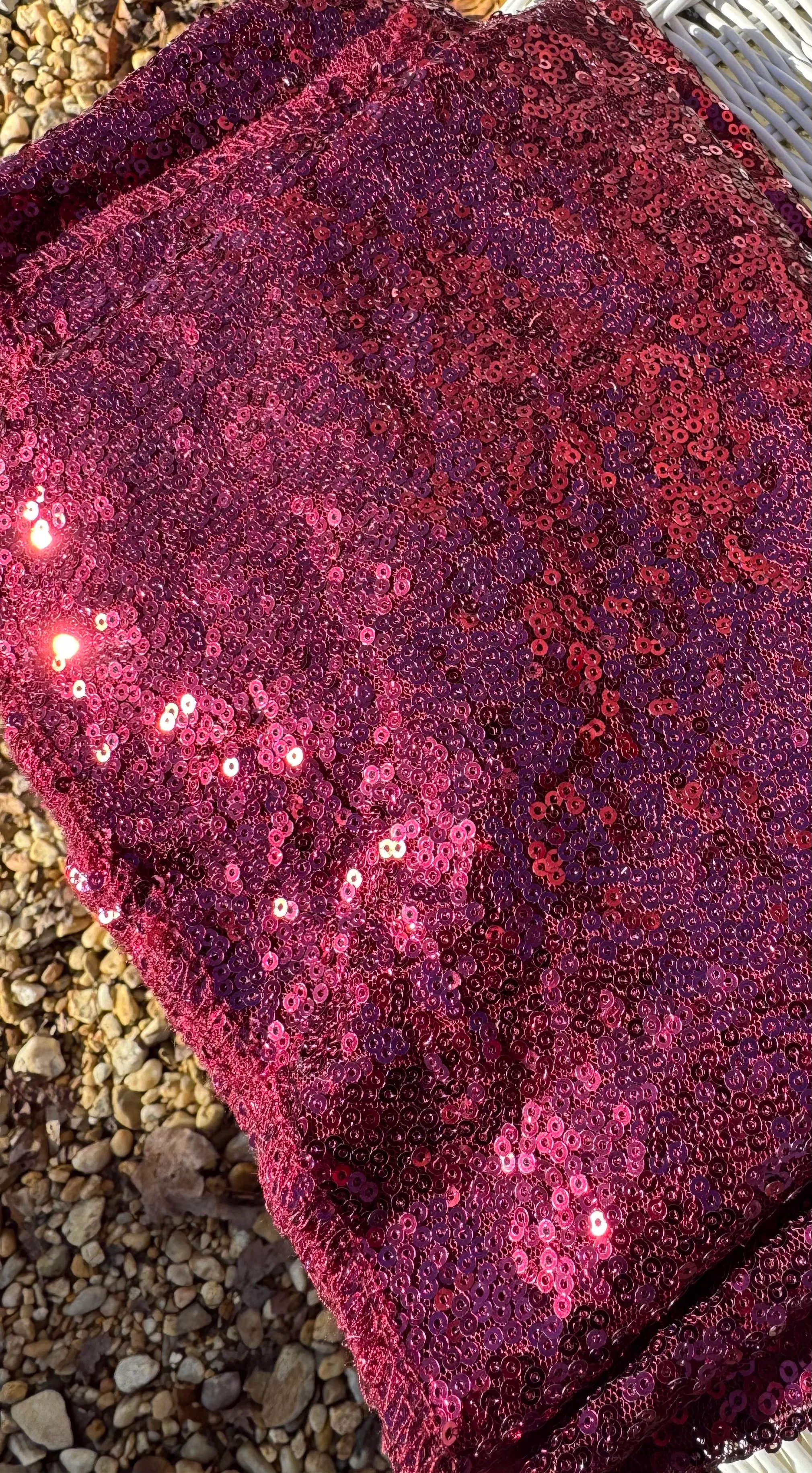 Dark Burgundy Sequin Runners