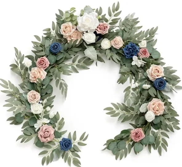 Ling’s Moments 6’ Dusty Rose & Navy Arch Garland