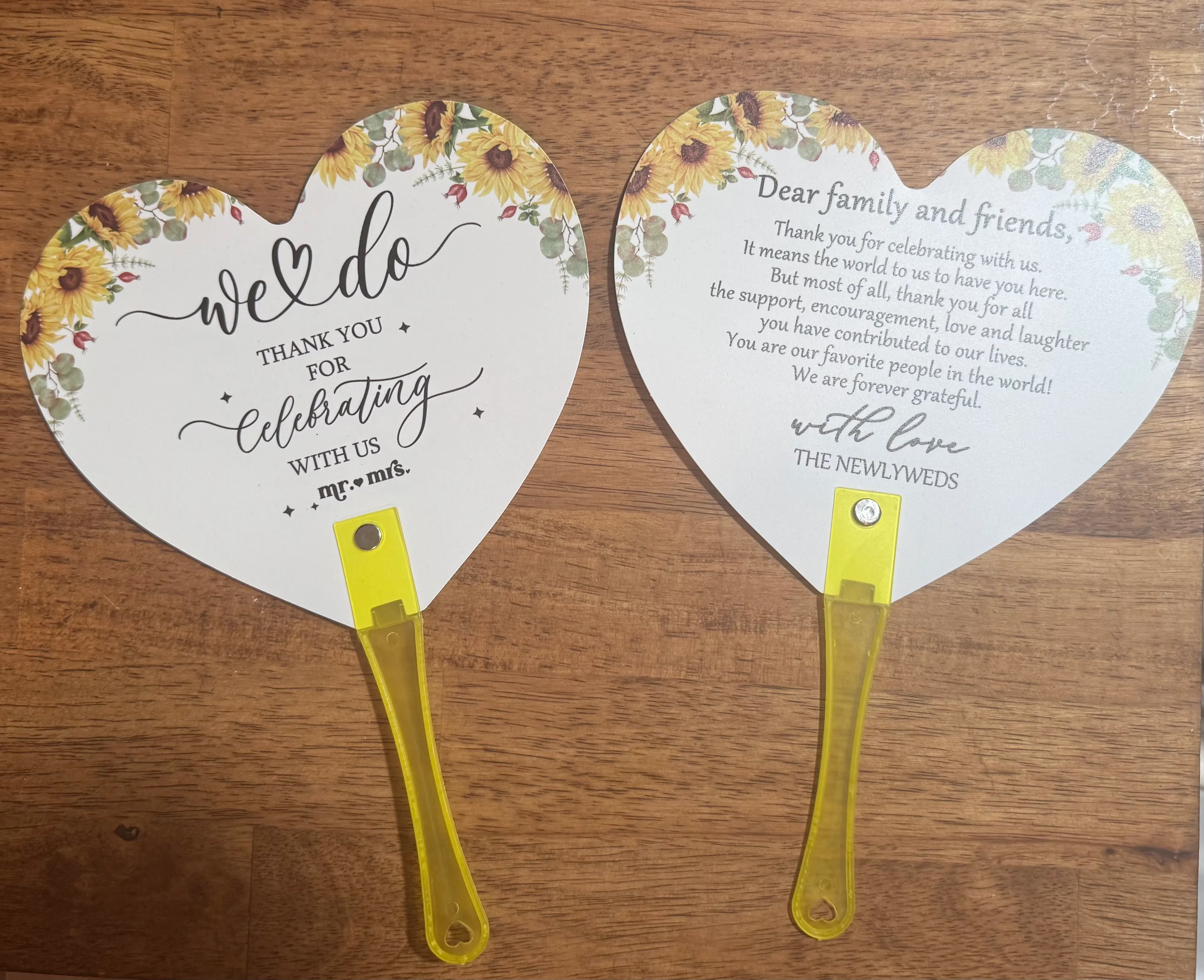 Sunflower Fans for guests