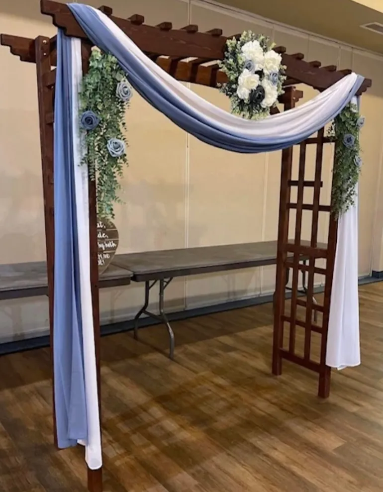 Dusty Blue Arch Drapery
