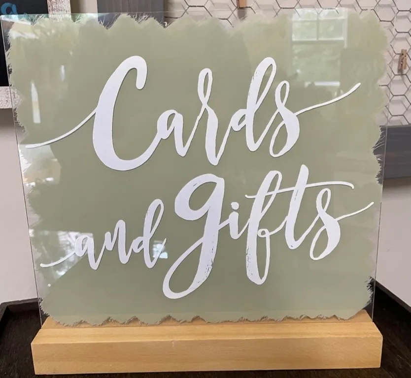 “Cards and Gifts” Sage Sign