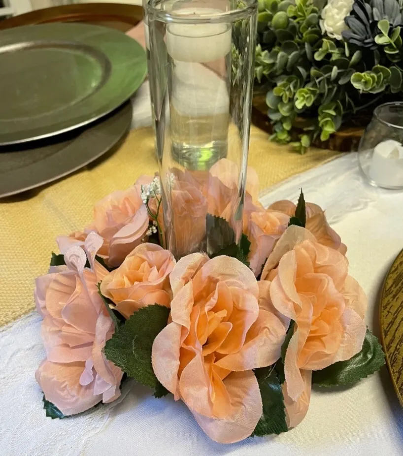 Dusty Rose Flower Rings