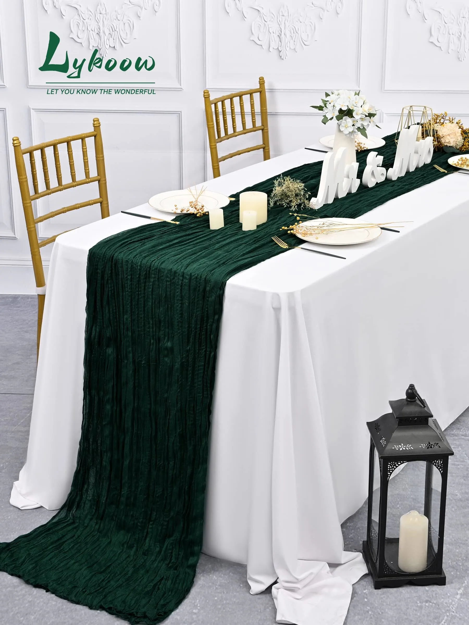 Emerald Cheesecloth Table Runners