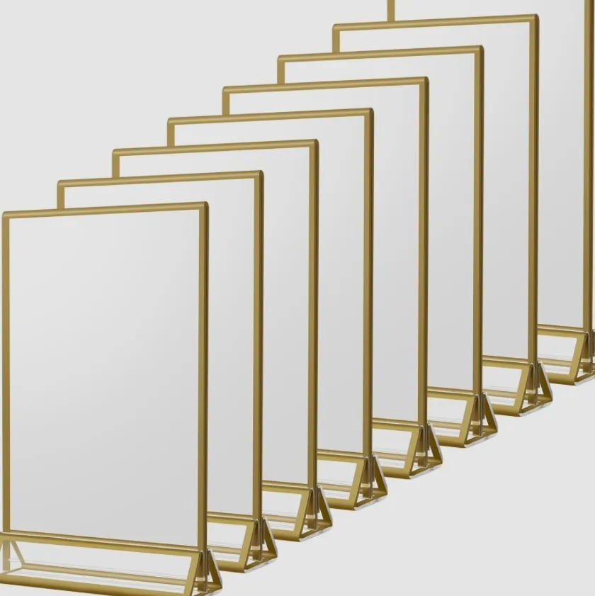 Gold Framed Menu Stands