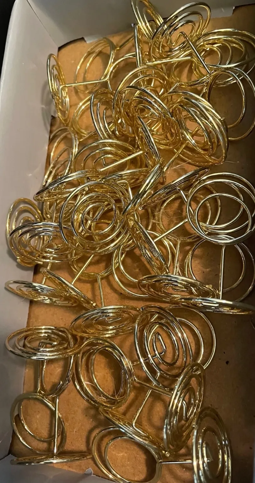 Gold Spring-Style Table Number Holders 