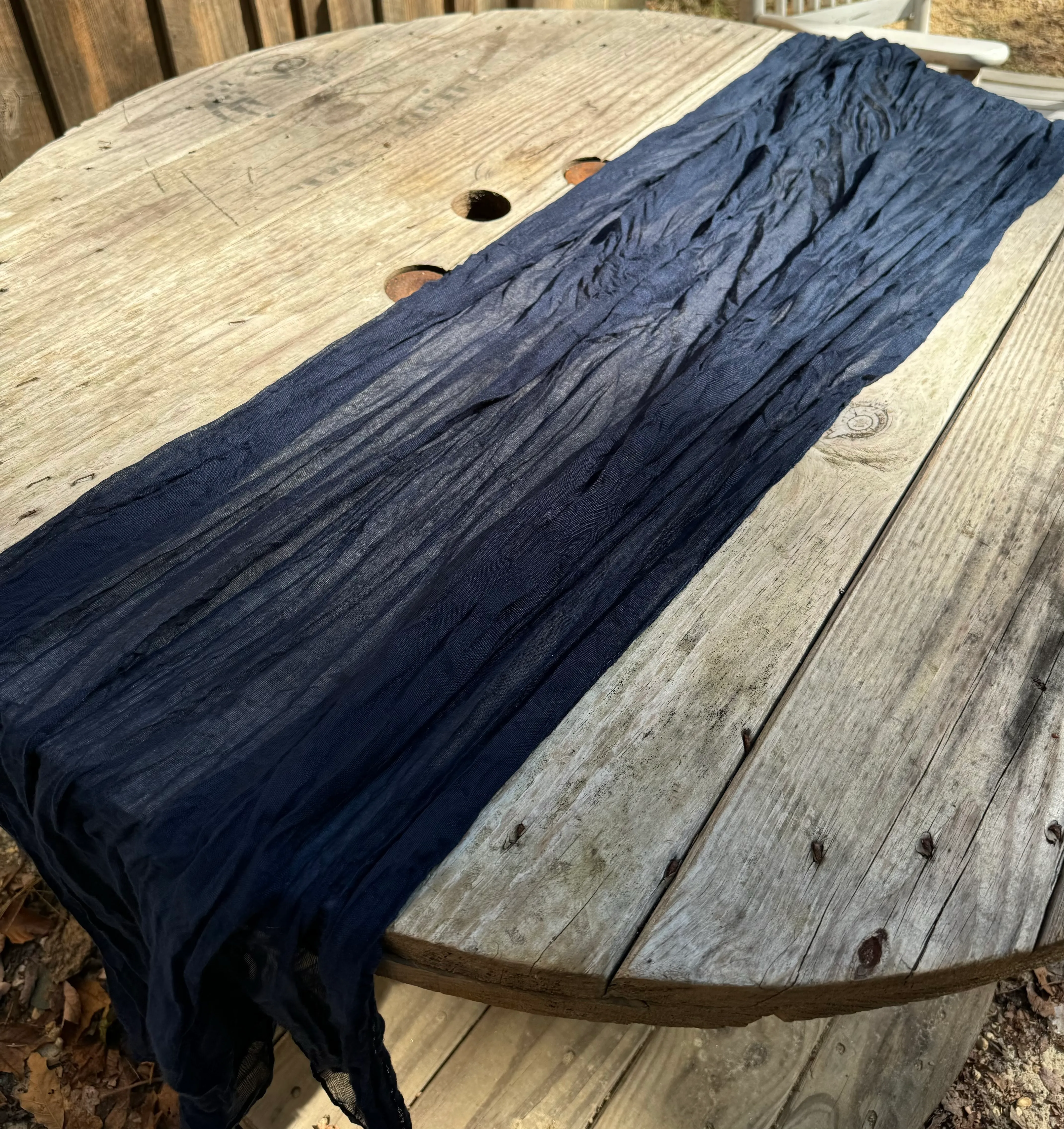 Navy Blue Cheesecloth Runners