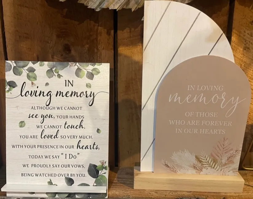 “In Loving Memory…” Signs