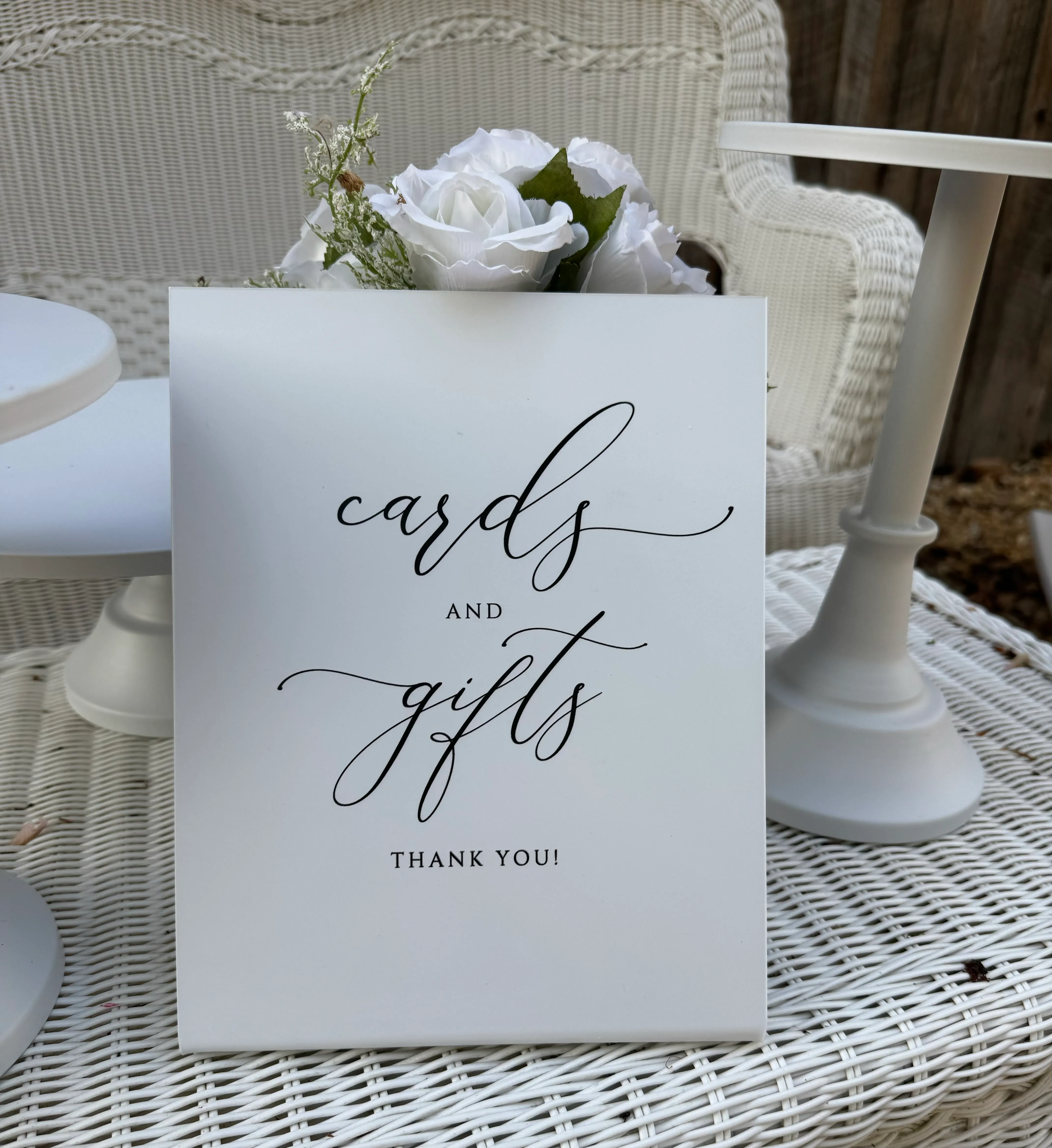 “Cards and Gifts” White Sign