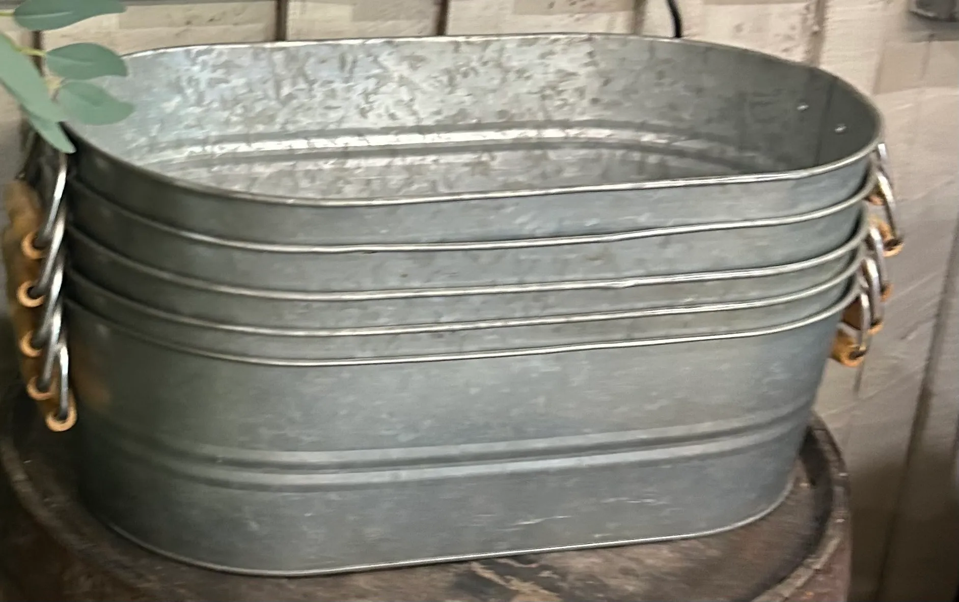 Large Metal Buckets with Handles