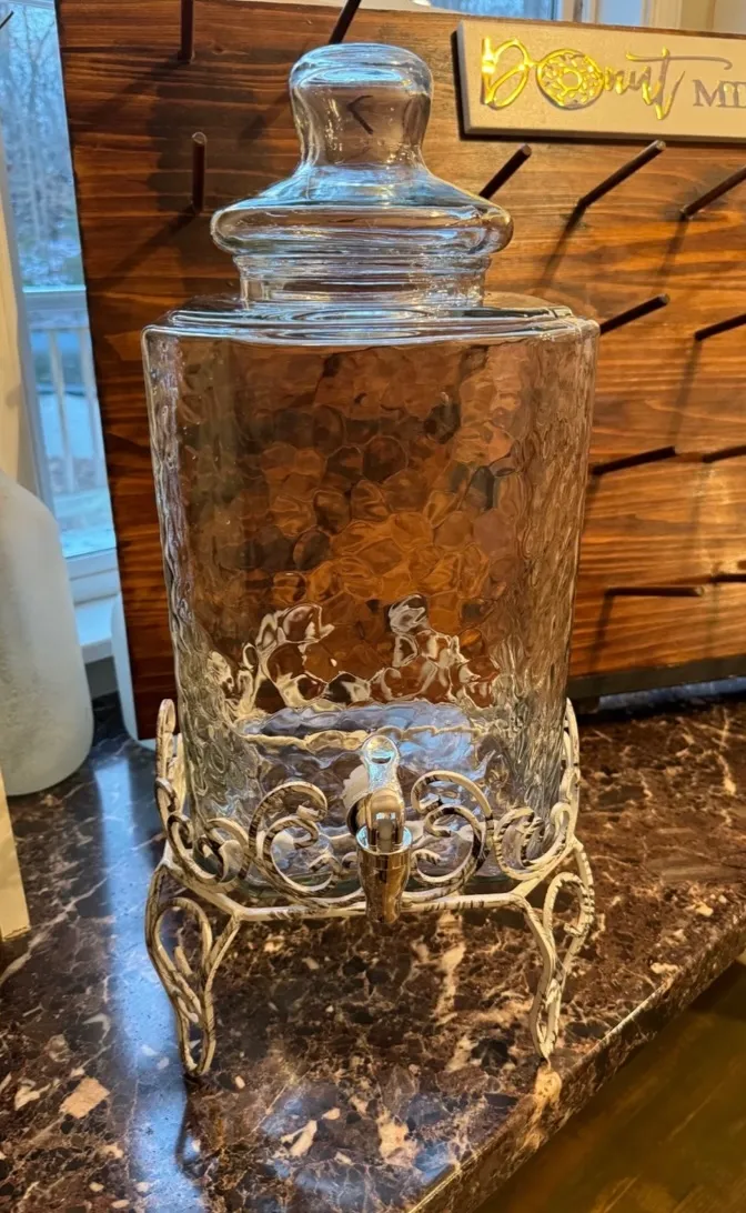 2.25 Glass Gallon Drink Dispenser with Stand