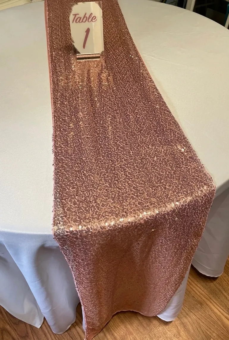 Rose Gold Sequined Table Runners