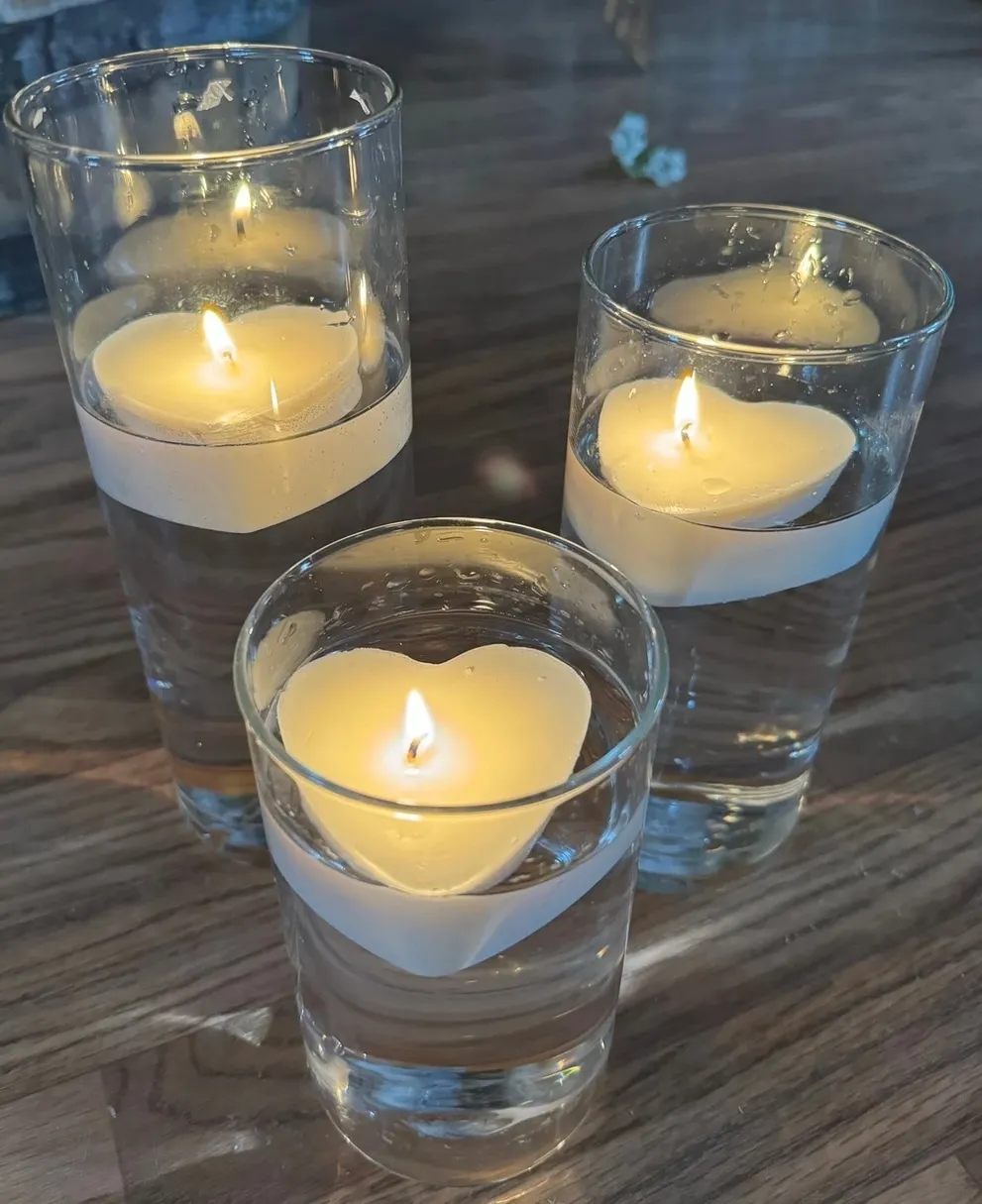 Heart-Shaped Floating Candles