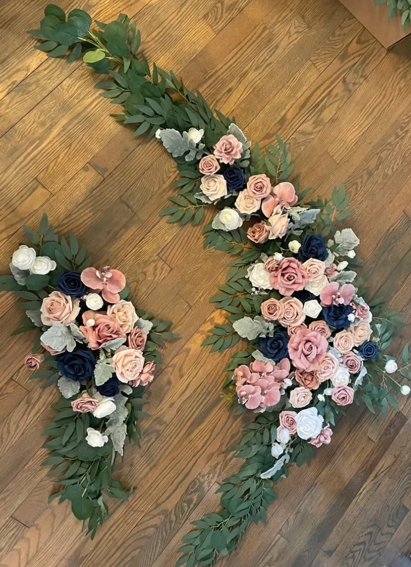 Ling’s Moments Dusty Rose & Navy Arch Decor