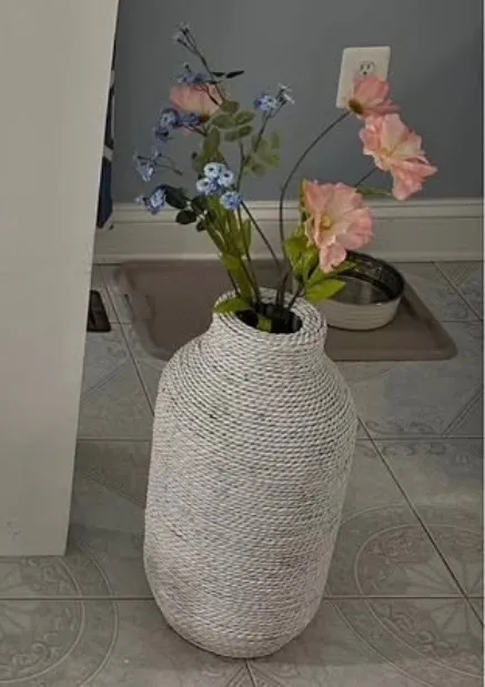 White Wicker Basket With Spring Flower Mix