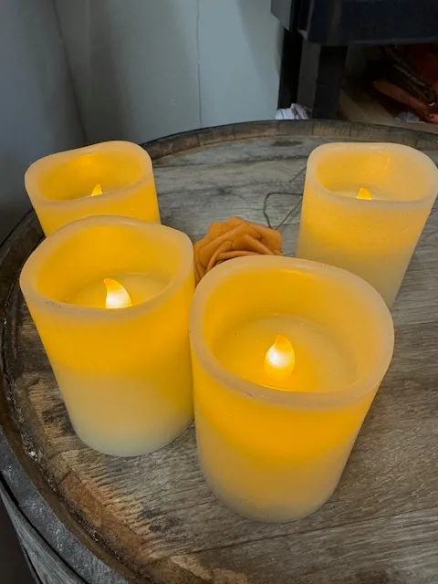 4" Wax Flameless Pillars