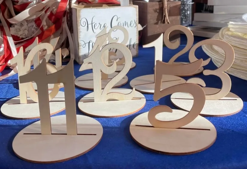 Thin Wood Table Numbers (Set)