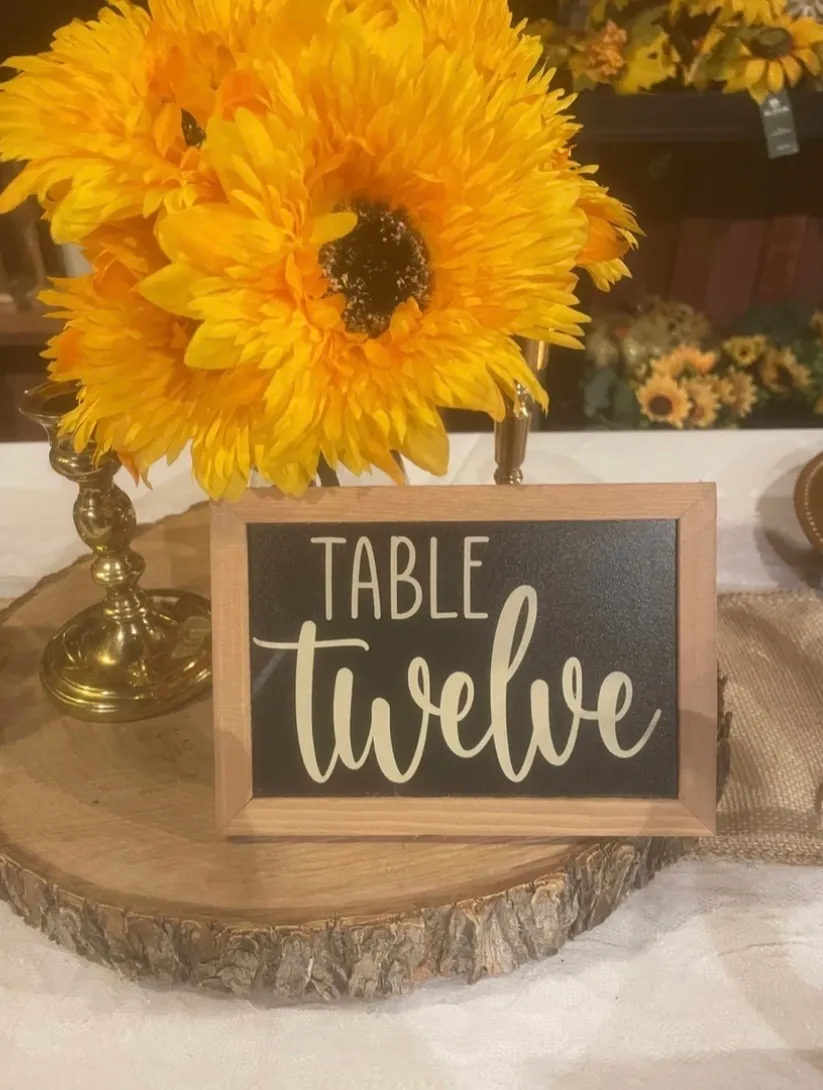Wood Framed Table Numbers