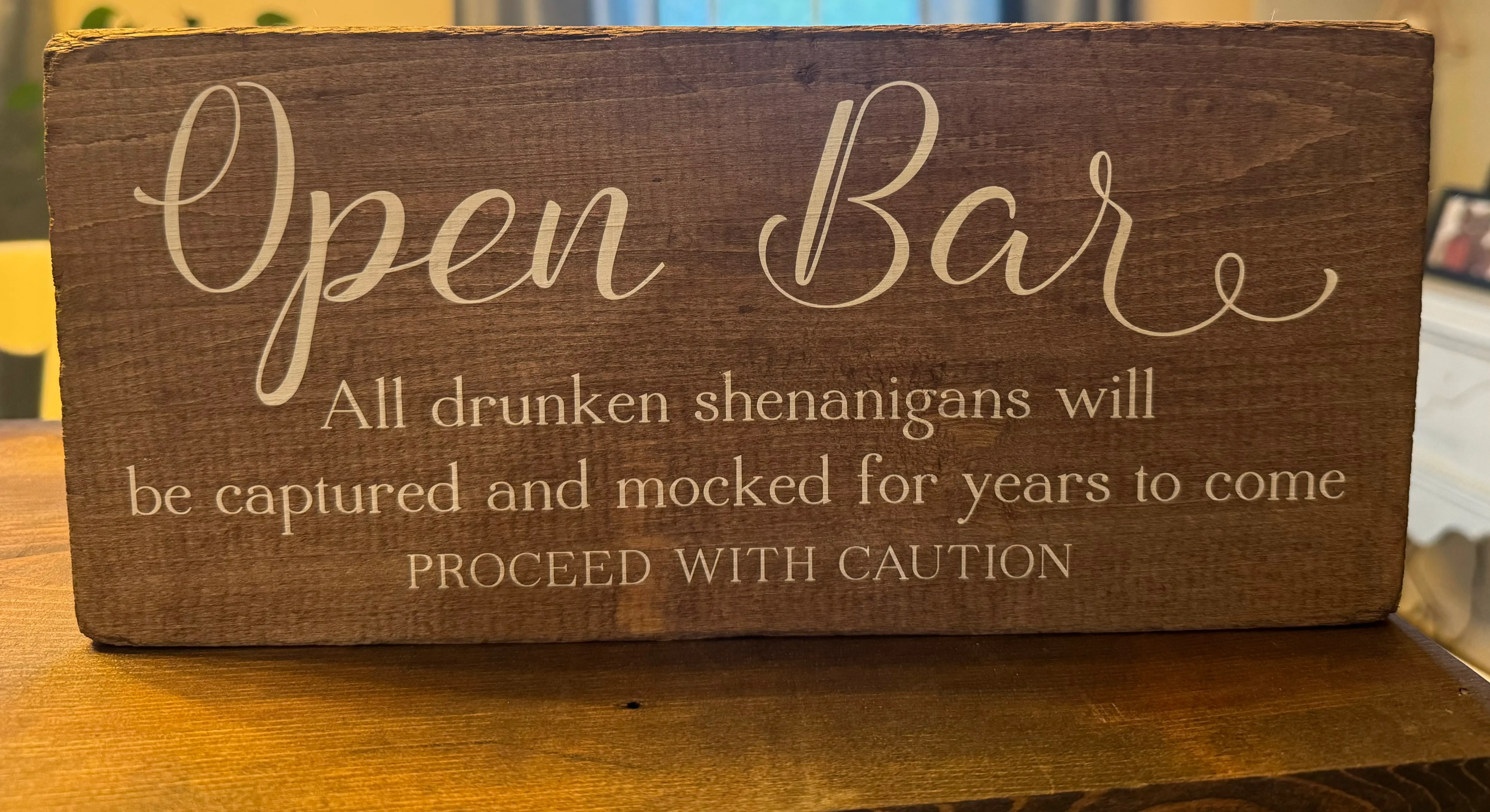 Small “Open Bar” Sign