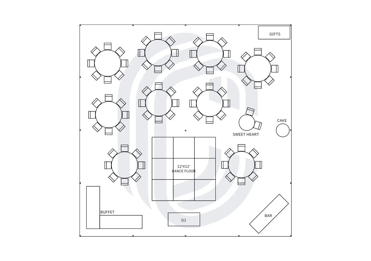 40 x 40 75 Guest Wedding Pole Tent 
