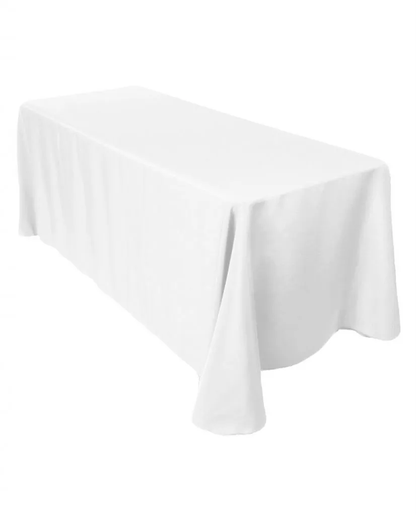 WHITE RECTANGULAR TABLECLOTH