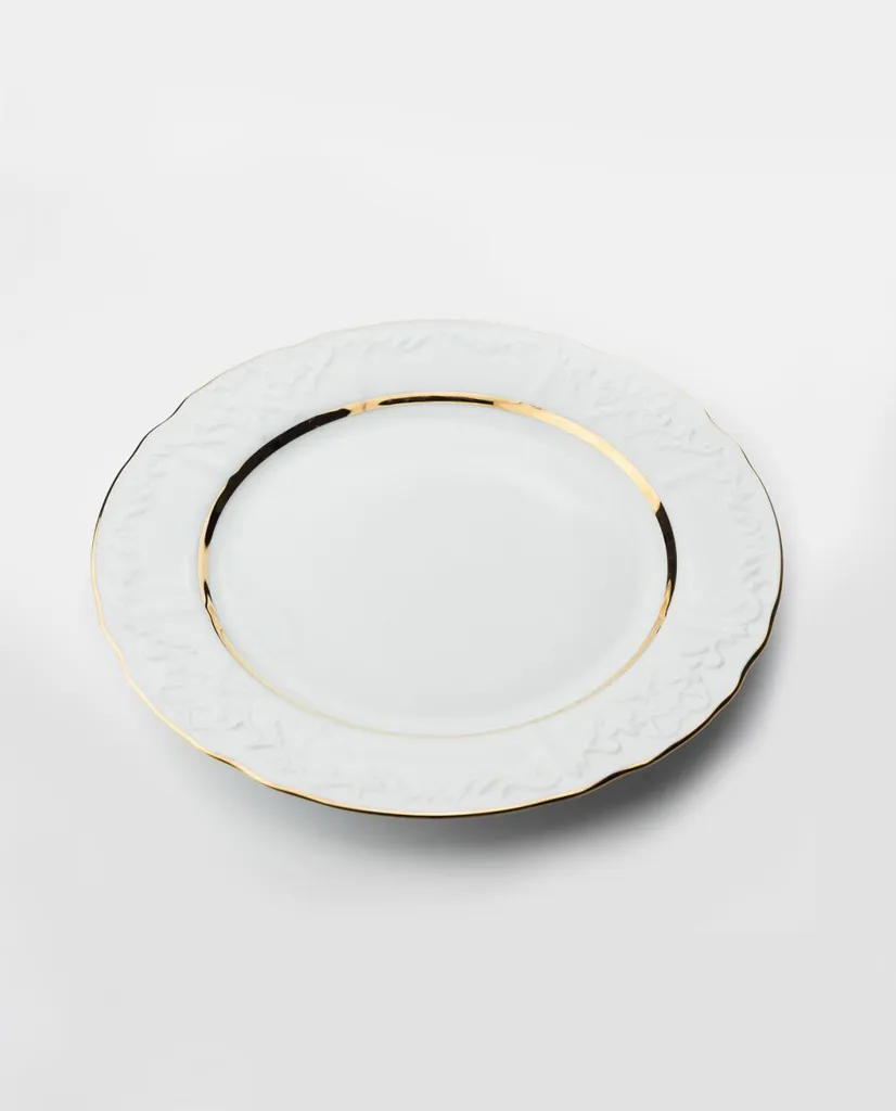 VINTAGE PLATE (WHITE & GOLD) 26CM