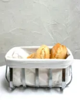 SILVER & WHITE BREAD BASKETS