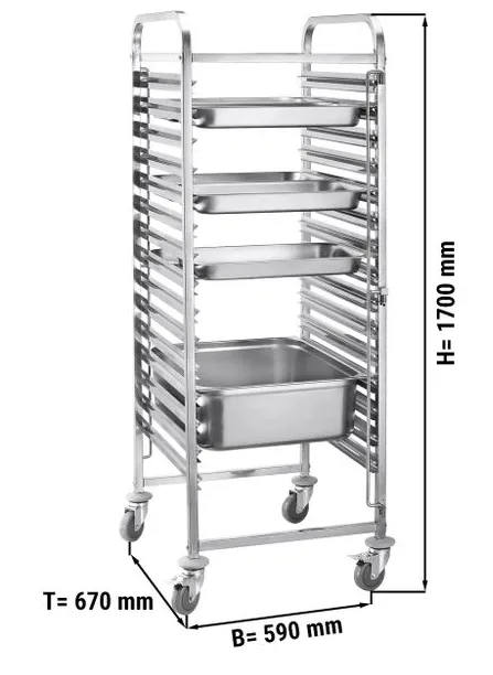 GASTRO TROLLEYS 16 DOUBLE TIER