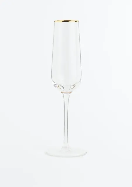 CHAMPAGNE FLUTE GOLD RIMMED