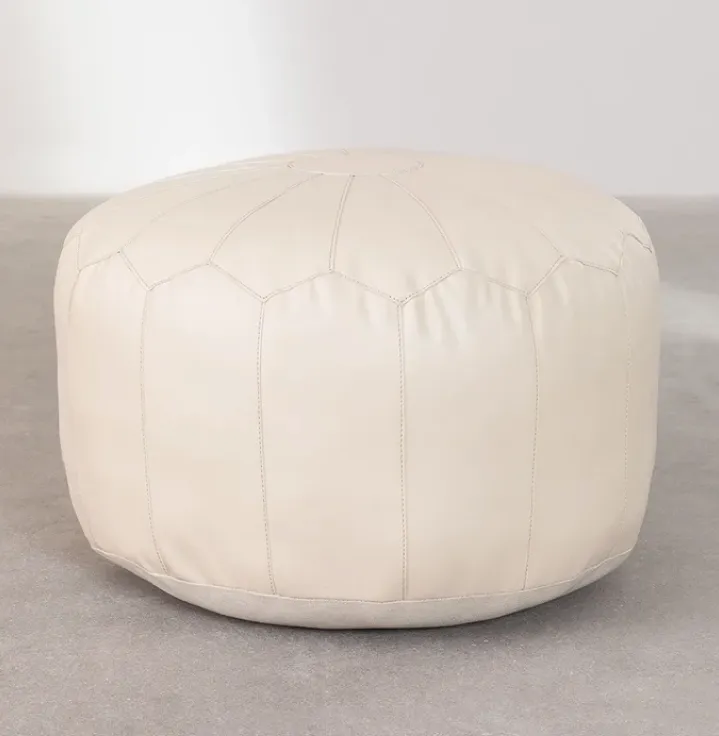MOROCCAN POUF WHITE