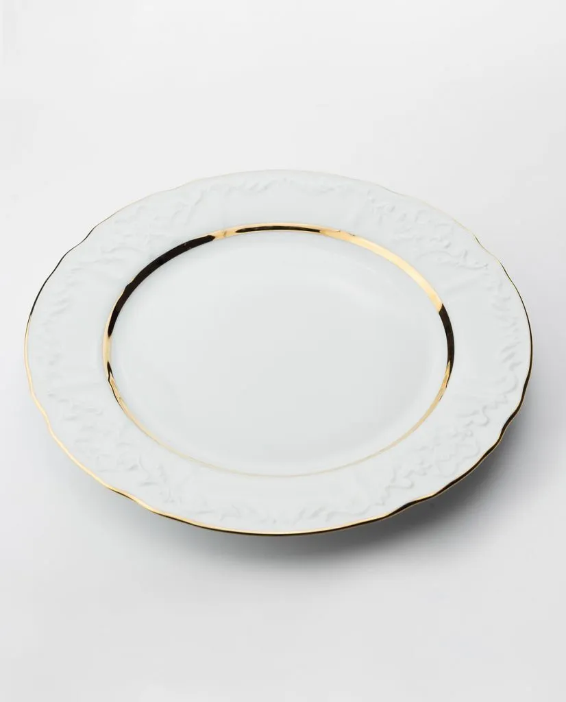 VINTAGE PLATE (WHITE & GOLD) 32CM