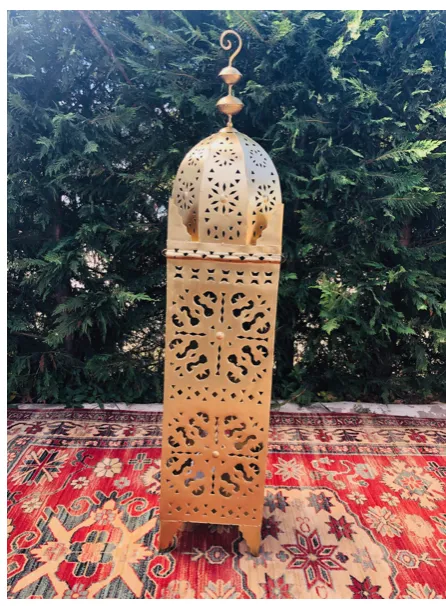 GOLD MOROCCAN ELECTRIC LAMP LARGE