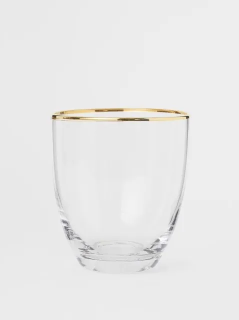 WATER GLASS GOLD RIMMED