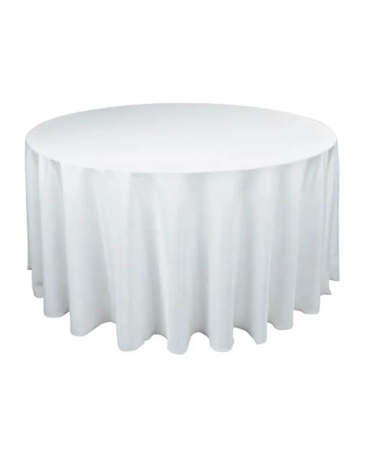WHITE ROUND TABLECLOTH XL