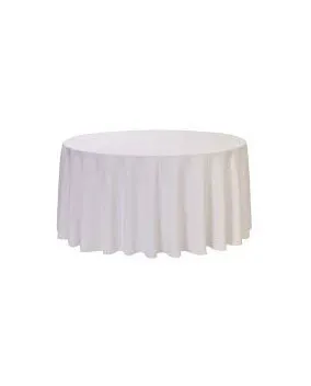 WHITE ROUND TABLECLOTH