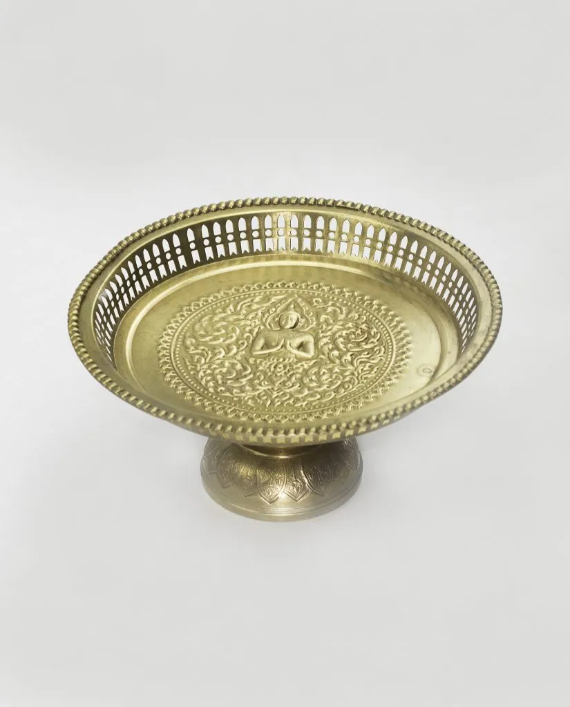 BRASS TRAY HIGH 25x12CM