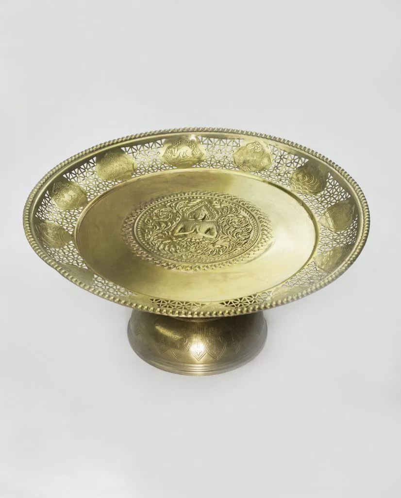 BRASS TRAY HIGH 40x18CM