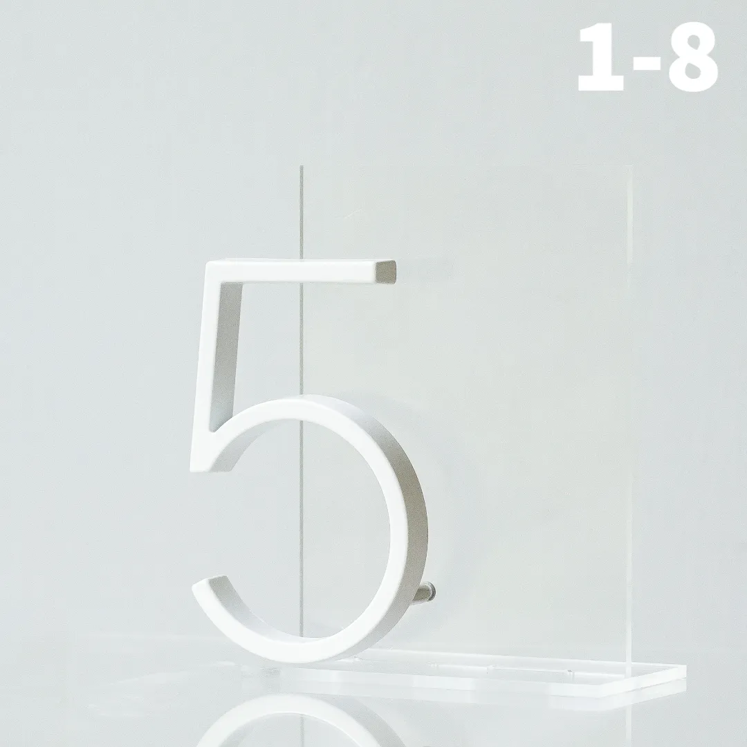 TRANSPARENT WHITE table numbers