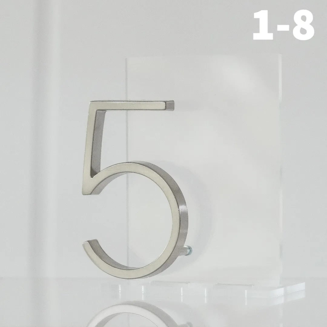 TRANSPARENT SILVER table numbers