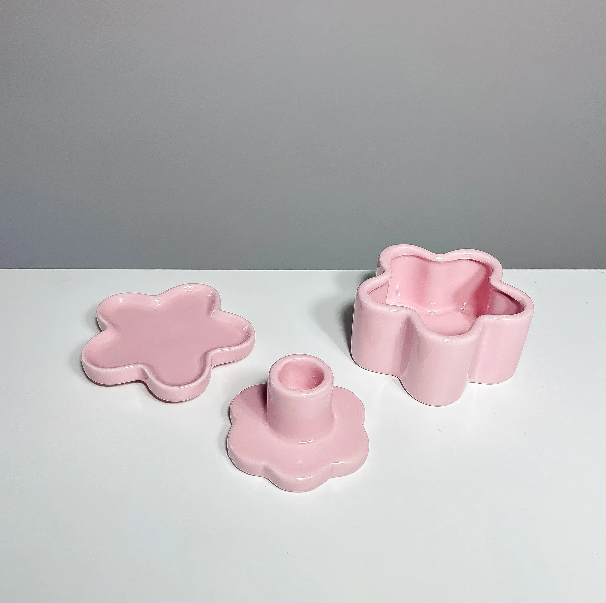 6 x FLOWER candle / vase set