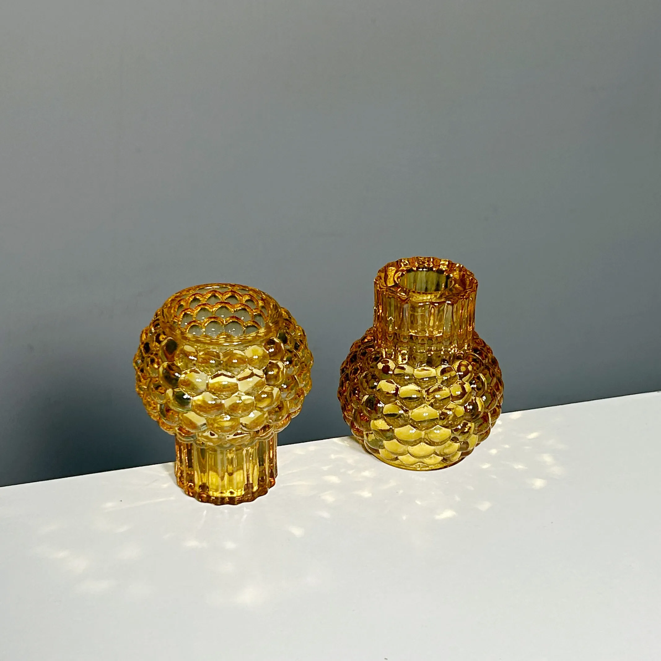 6 x AMBER candle holder