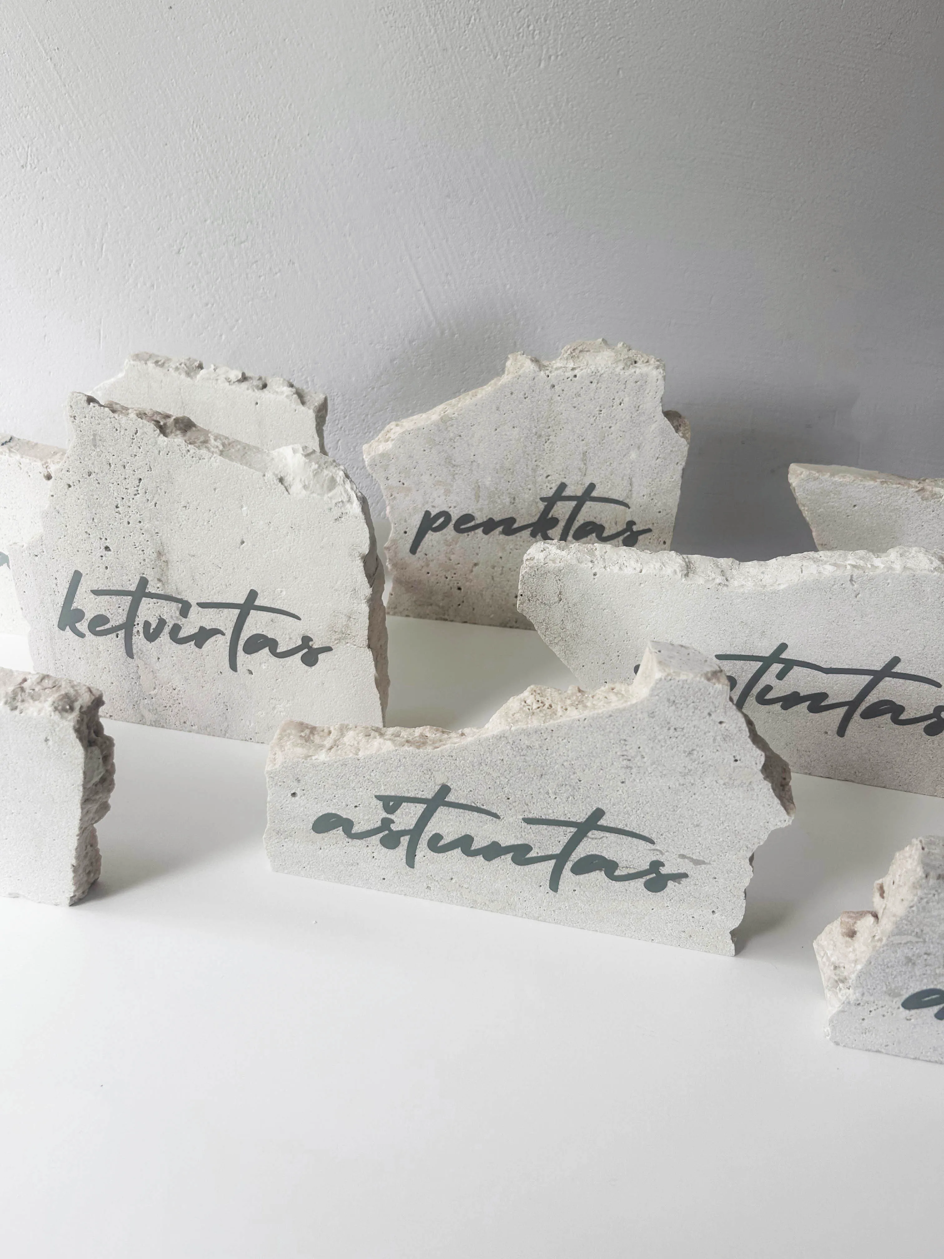 STONE A table numbers