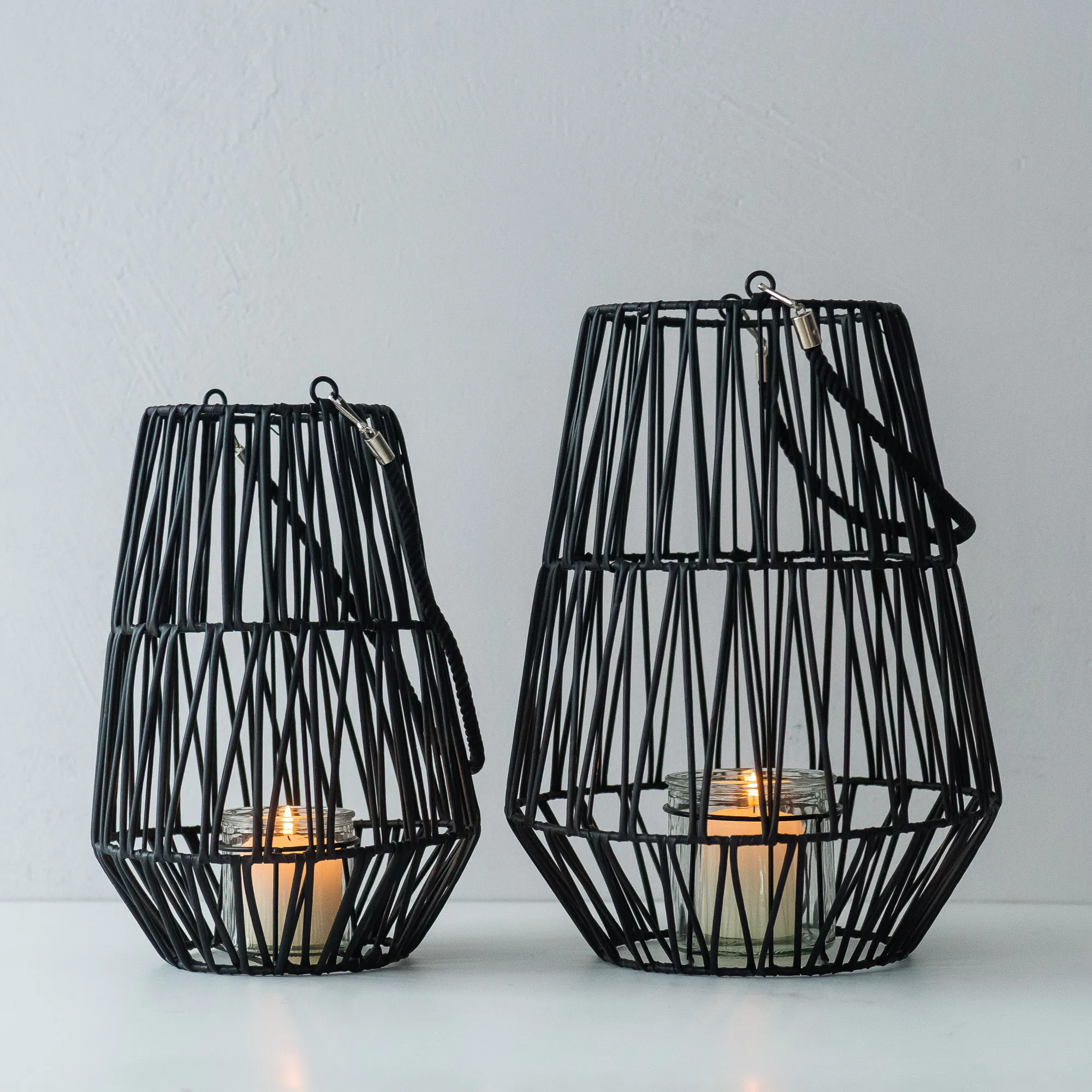 6 x BOHO BLACK lanterns