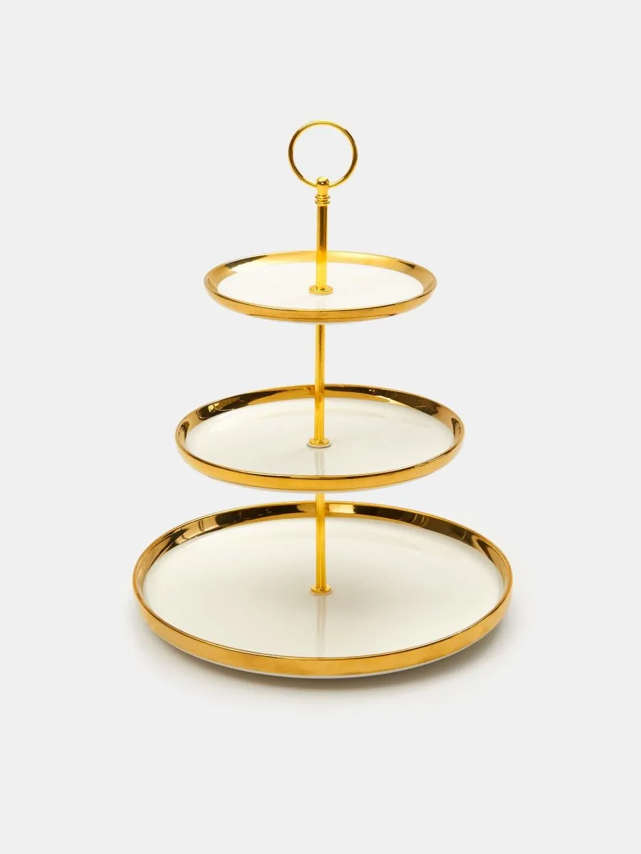 WHITE GOLD cupcake stand