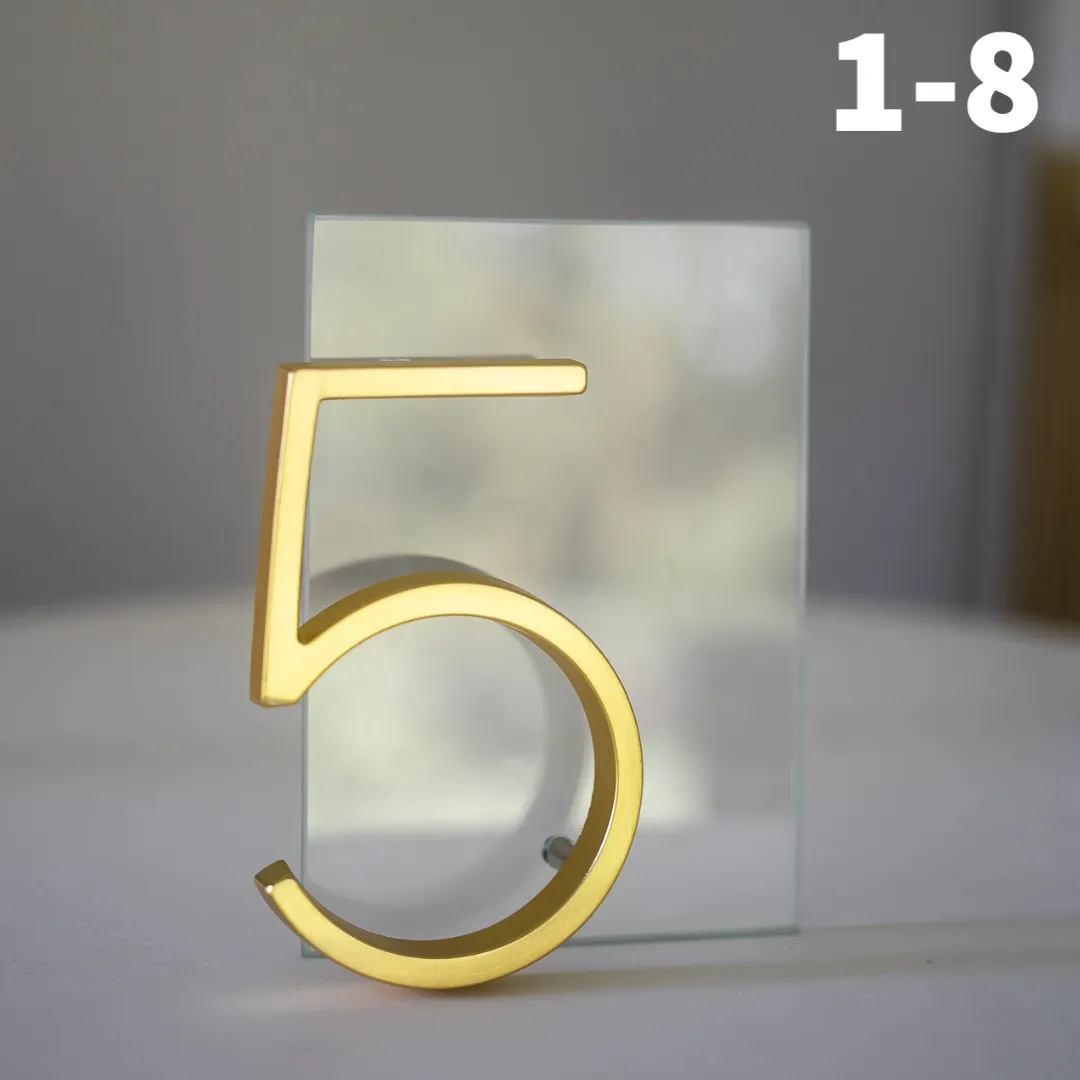 TRANSPARENT GOLD table numbers