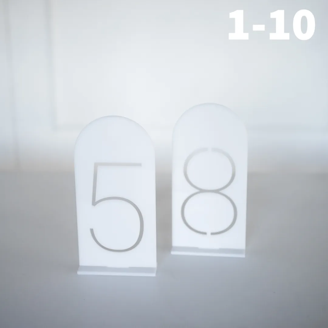 WHITE table numbers