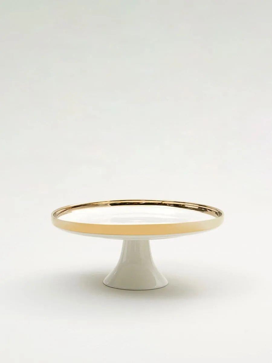 WHITE GOLD cake stand
