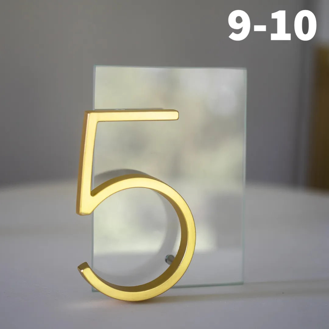TRANSPARENT GOLD table numbers 9, 10